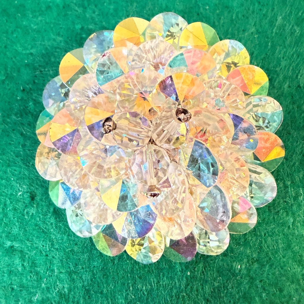 Vendome Ab Crystal Brooch Aurora Borealis Bling